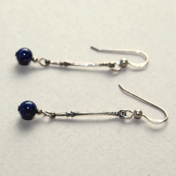 New SS Drop Earrings with Sodalite Bead on SS Wires - Picture 1 of 2